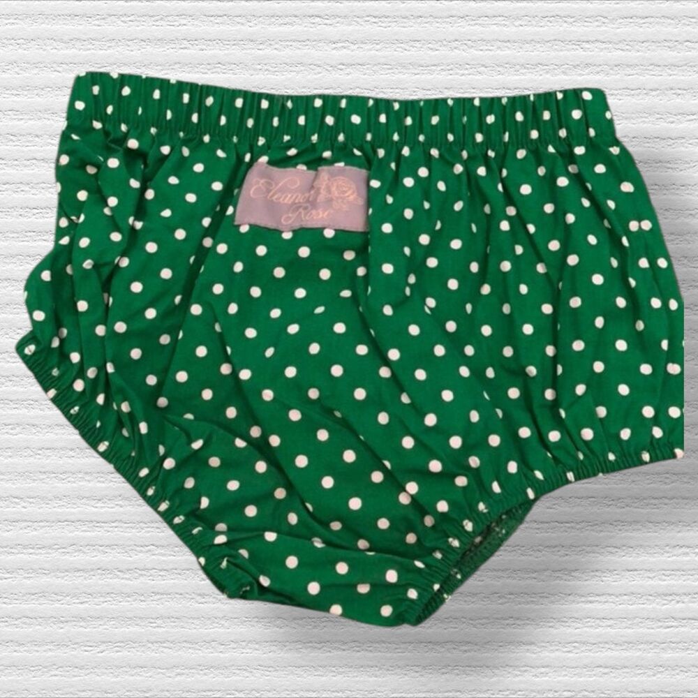 Eleanor Rose Size 2 Bloomers Green Polka Dots Christmas Cookies